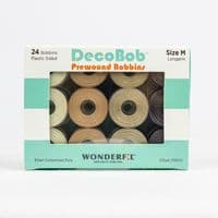 DecoBob Wonderfil Neutral 24 Pack M Size Bobbins